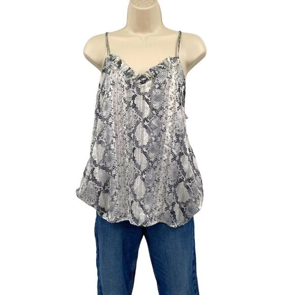Adrienne snakeskin print tank Cami Gray Size M - Picture 2 of 8